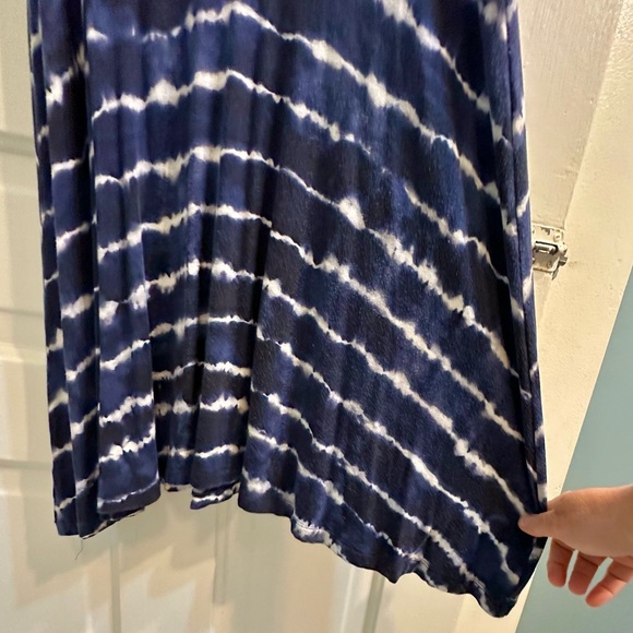 Athleta Santorini Thera Printed Dress Women’s Navy & White Tie Dye Size LP - Picture 7 of 16